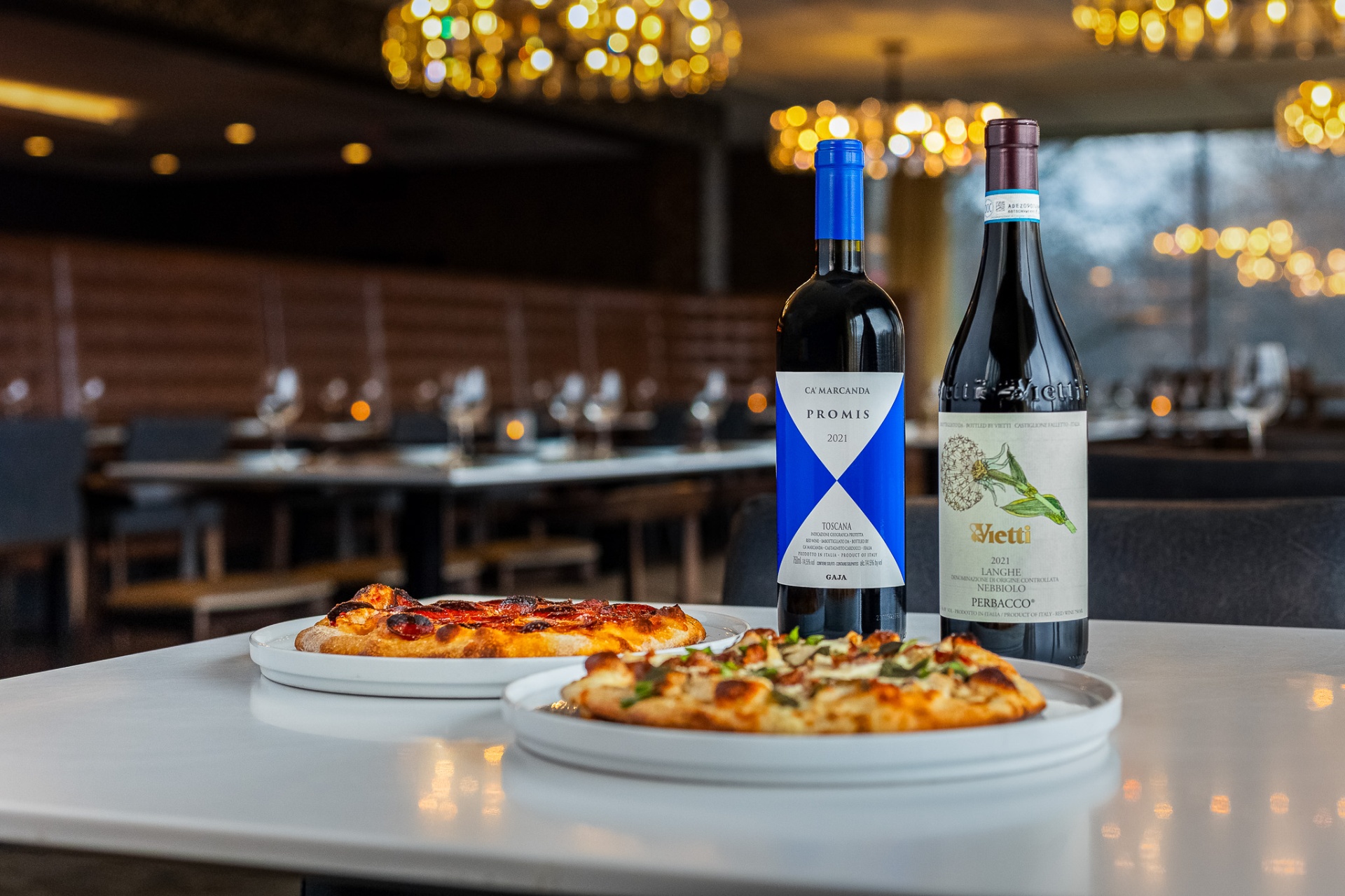 Wood-fired pizzas paired with Italian wines