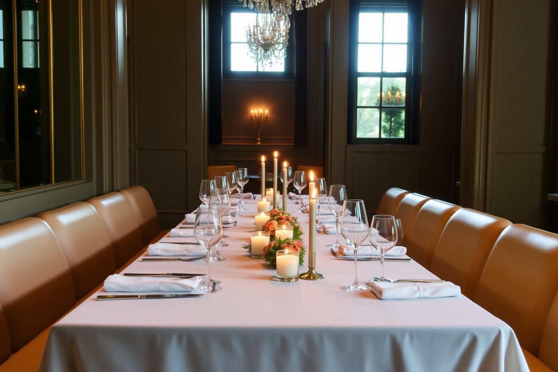 Private dining table set for an intimate gathering at Barrique
